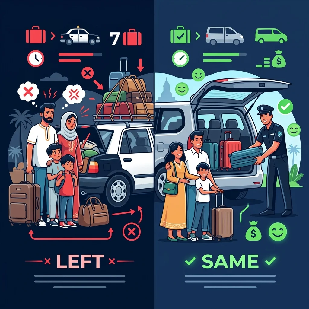 Book a 7-seater family car from Cairo Airport vs random taxi — luggage capacity and arrivals hall comparison